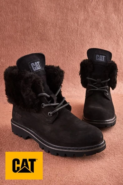 Caterpillar UTAH FUR 015Z101184 Kadın Nubuk Deri Bot Siyah 36-40