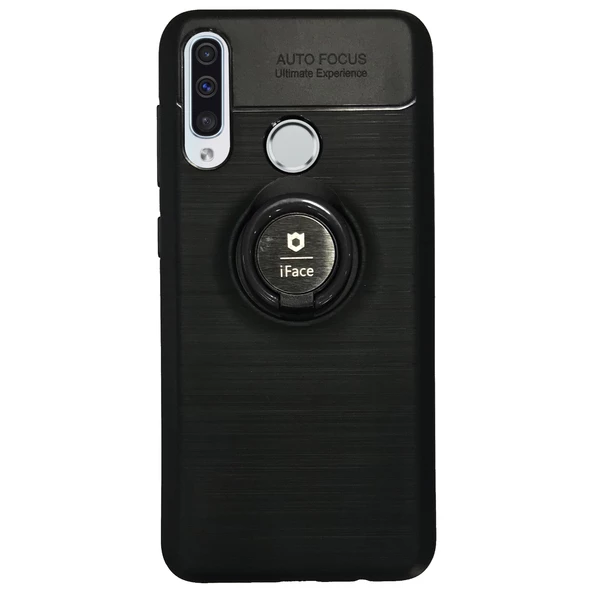 Samsung M30 (M305) New iFace Yüzük Tutuculu Arka Kapak Halka-Siyah