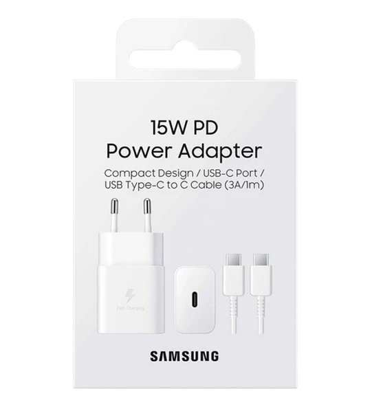 SAMSUNG POWER ADAPTER 15W PD TYPE-C EPT1510X BEYAZ - Resim 2