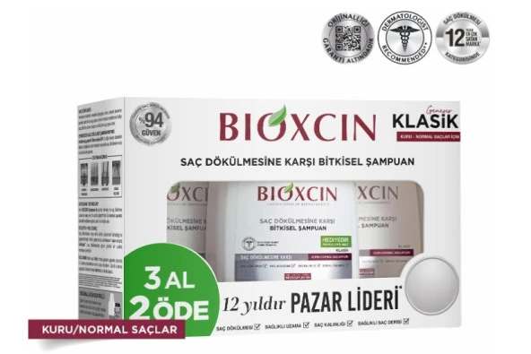 Bioxcin Genesis Kuru- Normal Saçlar İçin Şampuan 3lü 3x300 Ml 8697432090000