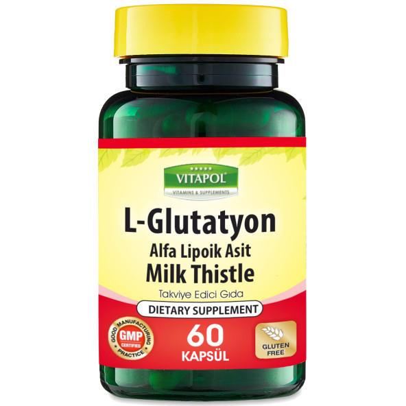 Vitapol L-Glutathione 500 Mg 60 Kapsül L-Glutatyon Milk Thistle Alpha Lipoic Acid