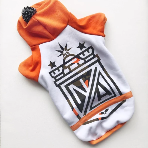 Na Orange Athletique Hoodie Köpek Kıyafet Elbise - 6