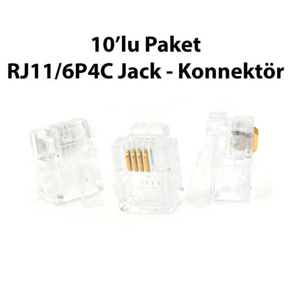 RJ11 Konnektör RJ-11 6P4C RJ11 Jack 10 Adet Telefon Jackı