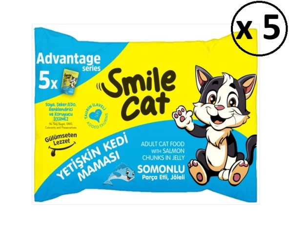 Smile Cat Yetişkin Kedi Maması Somonlu 25X85gr