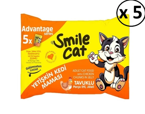 Smile Cat Yetişkin Kedi Maması Tavuklu 25X85gr