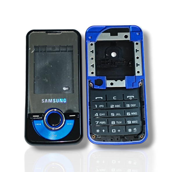 Samsung M2710 Kasa Samsung Galaxy M2710 Uyumlu Siyah Renk Orta Kasa Ön Arka Kapak Tuş Takımı - 2