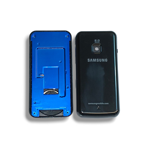 Samsung M2710 Kasa Samsung Galaxy M2710 Uyumlu Siyah Renk Orta Kasa Ön Arka Kapak Tuş Takımı - 3