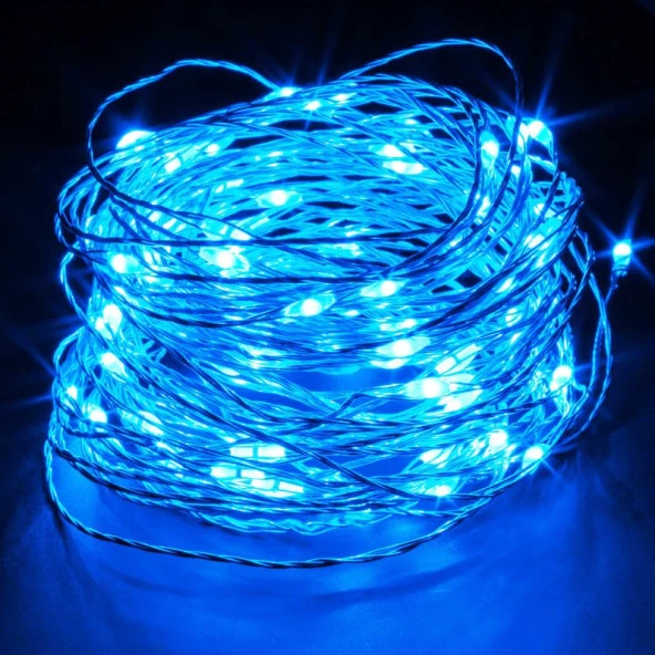 9 METRE PARLAK CANLI MAVİ IŞIK MİCRO DÖKME LED ULTRA SU GEÇİRMEZ MAVİ PİLLİ LED IŞIK SABİT YANAR - Resim 6