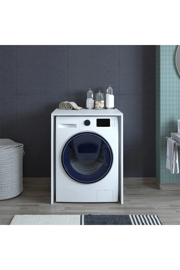 ROOMART Cm1 Kapaksız Çamaşır Makinesi Alt Dolabı - Mat Beyaz - 2