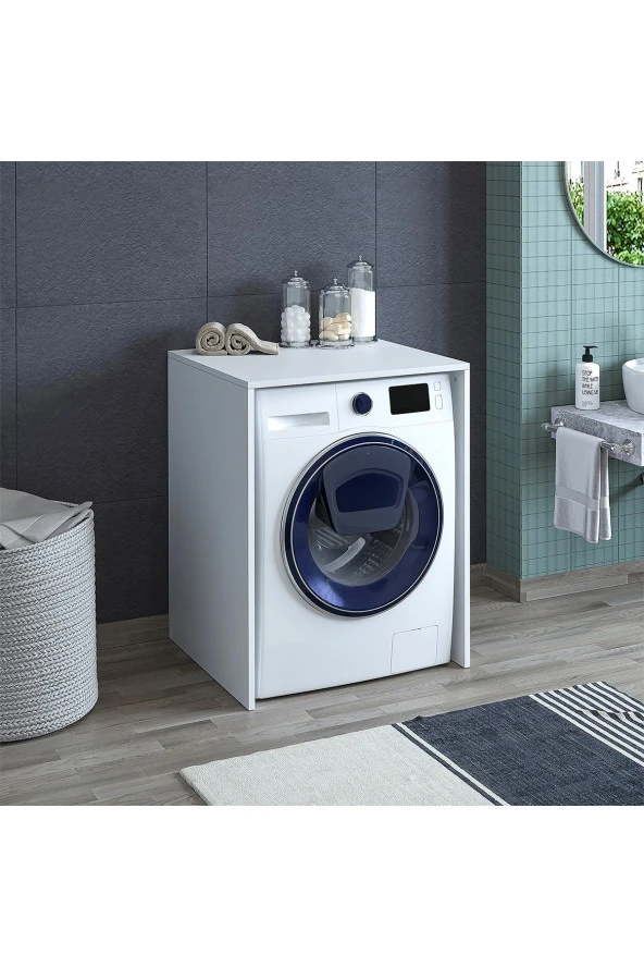 ROOMART Cm1 Kapaksız Çamaşır Makinesi Alt Dolabı - Mat Beyaz