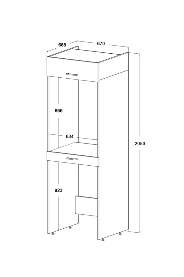 ROOMART Çamaşır Ve Kurutma Makinesi Dolabı+üst Dolabı 67x205 Cm - Resim 5