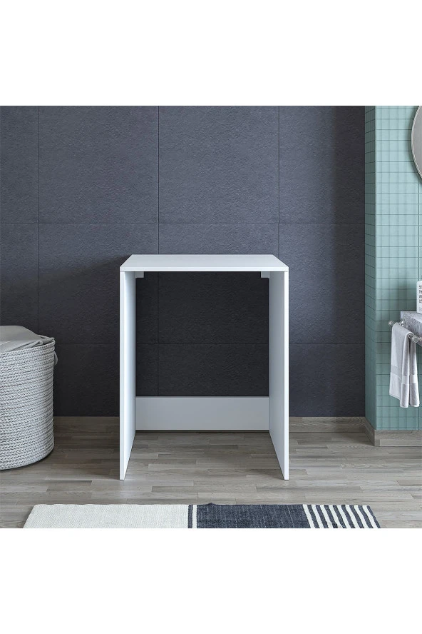 ROOMART Cm1 Kapaksız Çamaşır Makinesi Alt Dolabı - Mat Beyaz - 3