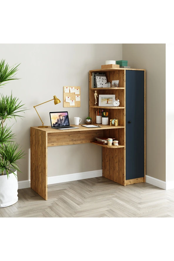 ROOMART ROMA RAFLI ÇALIŞMA MASASI , ÇALIŞMA OFİS MASASI SAĞ ATLANTİK ÇAM - 3