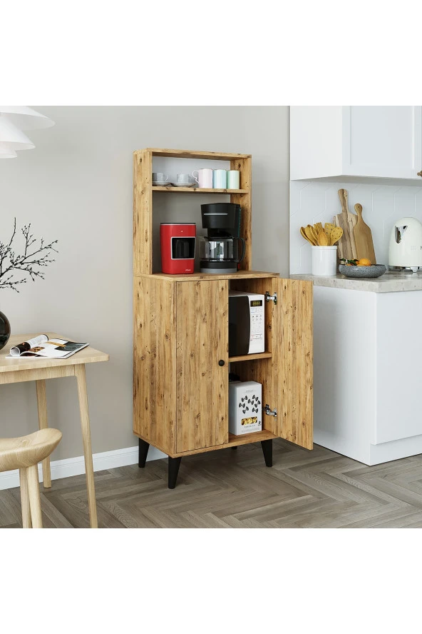 ROOMART MARA 2 KAPAKLI ÇOK AMAÇLI DOLAP , KİLER DOLABI , KİTAPLIK - 5