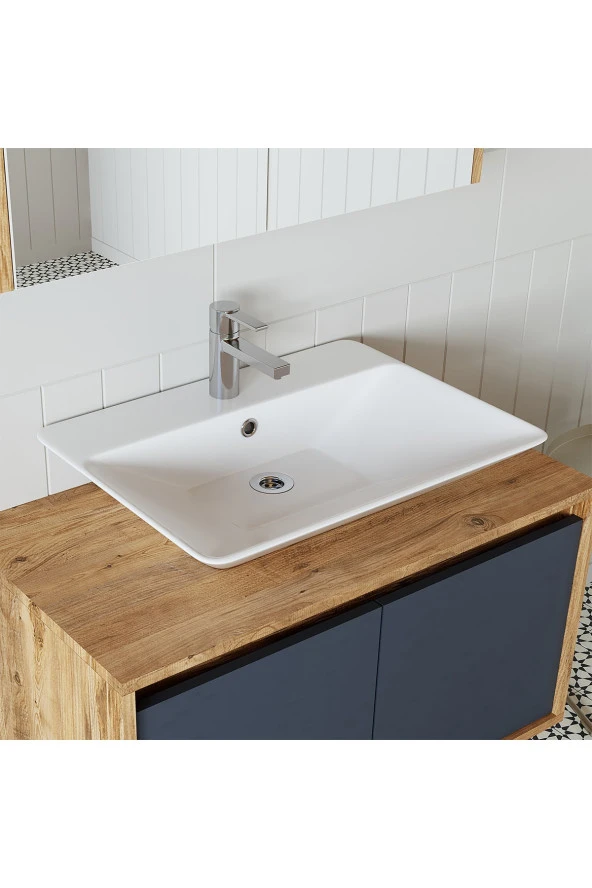 ROOMART Roomarttm7.3 Lavabolu Ahşap-antrasit Mdf 85 Cm Banyo Dolabı+ Aynalı Banyo Üst Dolabı+Boy Dolabı - 4