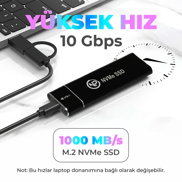 NPO DK02 NVMe M.2 900/1000Mb/s 512GB USB-A/Type-C Kablolu Taşınabilir Harici SSD - Resim 3