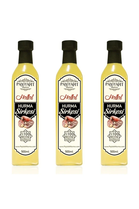 Hallal Medine Fermente Hurma Sirkesi 500ml X3 Şişe