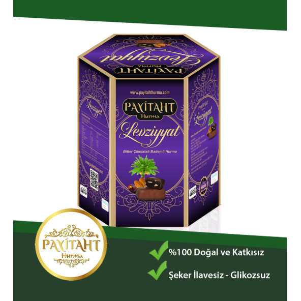 Levziyyat - Bitter Çikolata Kaplı Bademli Hurma 250gr 10x - 3