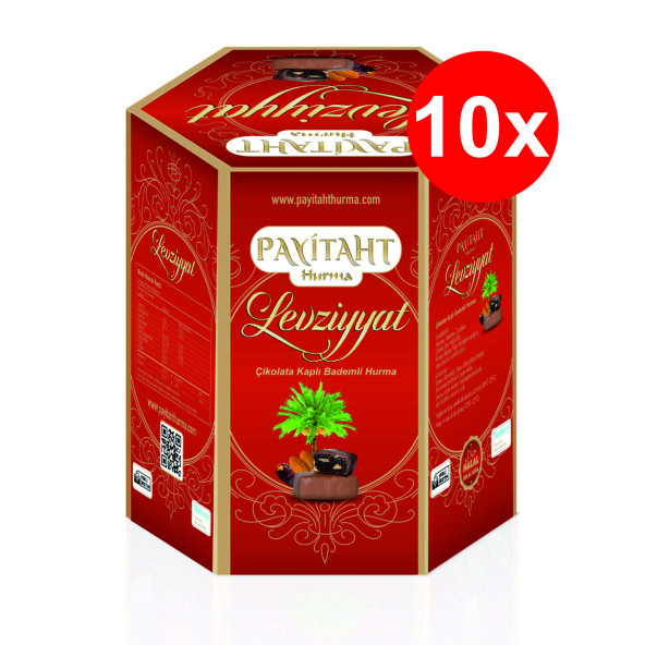 Levziyyat - Sütlü Çikolata Kaplı Bademli Hurma 250gr X10 Paket
