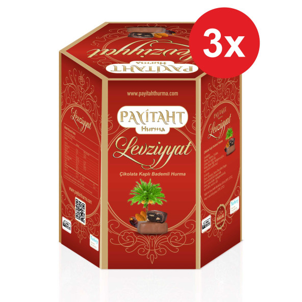 Levziyyat - Sütlü Çikolata Kaplı Bademli Hurma 250gr X3 Paket - 3