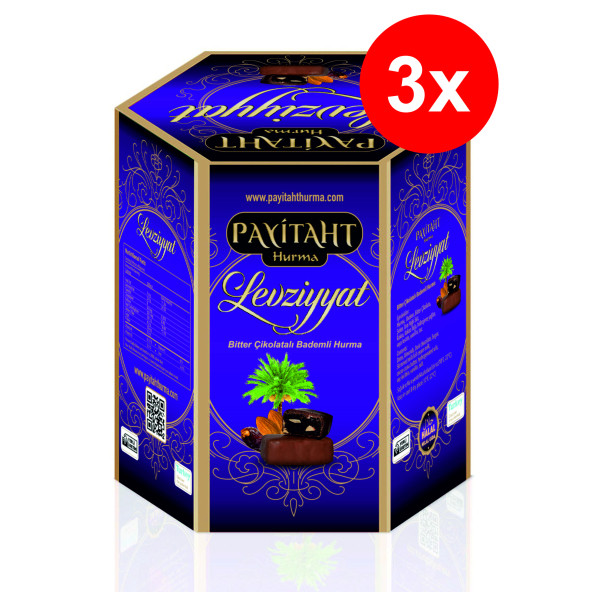 Levziyyat - Bitter Çikolata Kaplı Bademli Hurma 250gr 3x