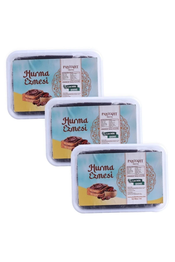 Hurma Dolgu Ezme Yumuşak Kıyım (şekersiz) 1000 Gr 3lü Kampanyalı Paket