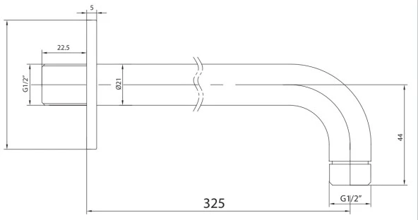 ECA Duvardan Duş Başlığı Borusu 102126608 - Resim 2
