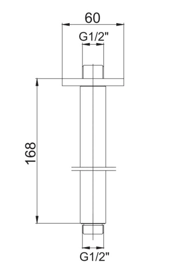 ECA Tavandan Duş Başlığı Borusu Mat Siyah Renkli 102126700C1 - Resim 2