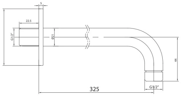 ECA Duvardan Duş Başlığı Borusu Altın Renkli 102826608 - Resim 2
