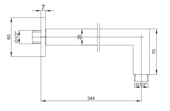 ECA Duvardan Duş Başlığı Borusu Mat Siyah Renkli 102126699C1 - Resim 2