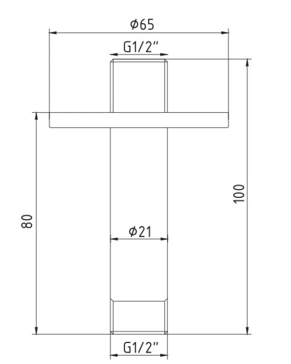 ECA Tavandan Duş Başlığı Borusu Mat Siyah Renkli 102126601C1 - Resim 2