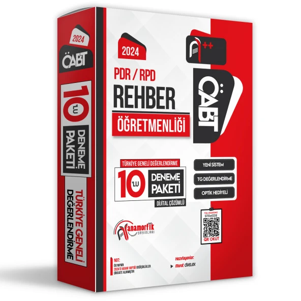 2024 ÖABT PDR-RPD-REHBER Öğretmenliği 10lu D Çözümlü Paket Deneme Türkiye Geneli Anamorfik Yayınları