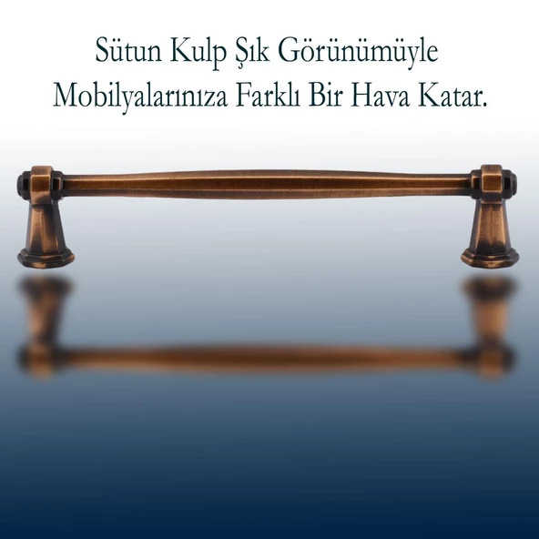 Sütun Düz Metal 128 mm Eskitme Antik Bakır Mobilya Mutfak Çekmece Dolap Dolabı Kulpu Kulbu Kulpları - 3