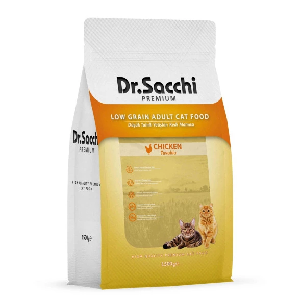 Dr.Sacchi Premium Tavuklu Yetişkin Kedi Maması 1,5 Kg