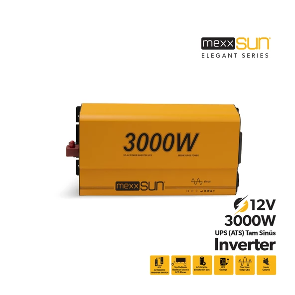 Mexxsun Tam Sinus Ups (Remote Ekran) 12V 3000W İnverter