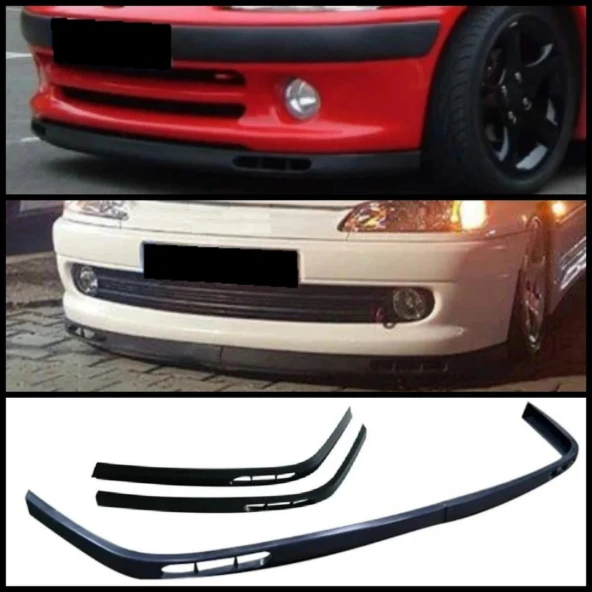 Peugeot 106 1991-2004 Uyumlu Üniversal Laguna Lip Esnek Ön Lip 2 Parça Tampon Altı Dil Karlık Ön Ek - 7
