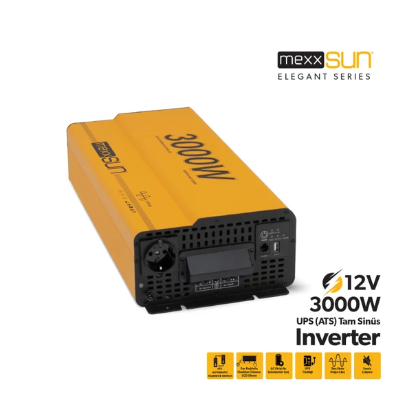 Mexxsun Tam Sinus Ups (Remote Ekran) 12V 3000W İnverter - 4