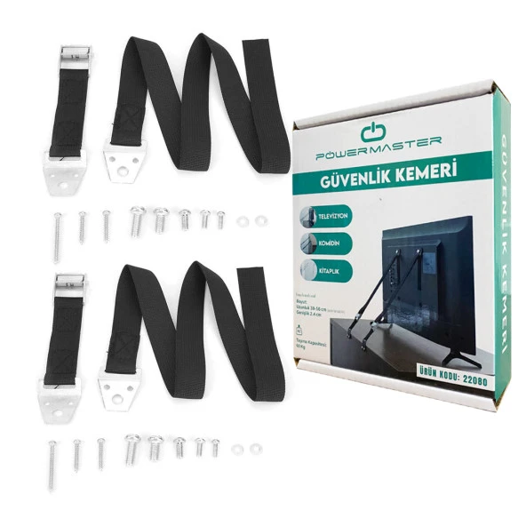 Powermaster PWR-22080 Televizyon Askı Güvenlik Kemeri