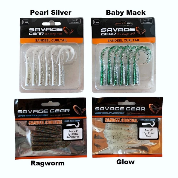Savage Gear LB Sandeel Curltail Silikon Yem 7cm 2gr 6 Adet İğnesiz - 2
