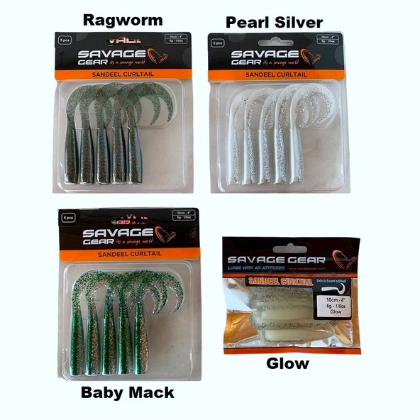 Savage Gear LB Sandeel Curltail Silikon Yem 10cm 5gr 5 Adet İğnesiz - 2