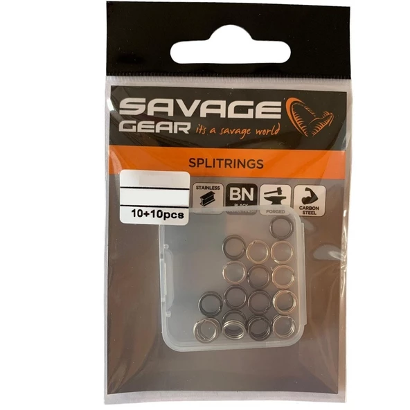 Savage Gear Split Rings SS+BLN 10+10 Halka (20'li Paket)