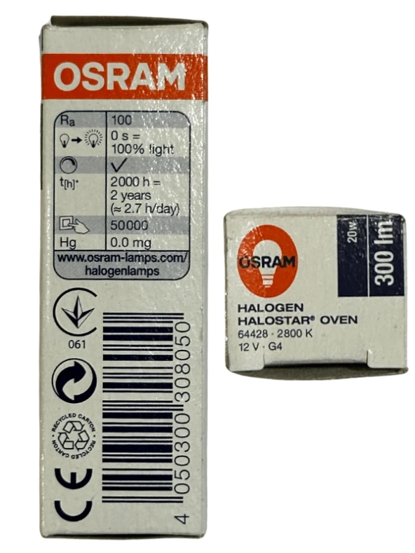 Osram 64428 20W 12V 2800K (Sarı Işık) Owen G4 Duylu Fırın Ampulü (2 Adet) - 4