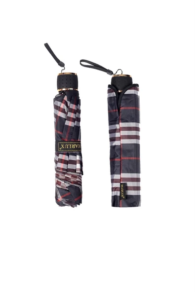 Marlux Lacivert Bordo Ekoseli Kadın Şemsiye M21MAR358R005 - Resim 4