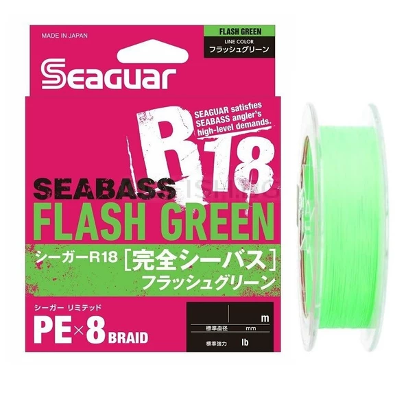 Seaguar Flash Green PE 8 Örgü Spin İp Misina 150mt Açık Yeşil