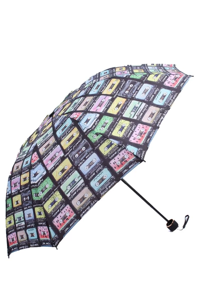 Marlux Nostalji Kaset Desenli 8 Telli Manuel Rüzgara Dayanıklı Şemsiye M21MAR606R01 - Resim 8