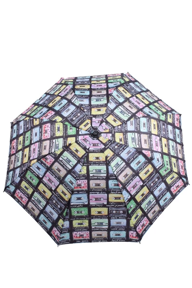 Marlux Nostalji Kaset Desenli 8 Telli Manuel Rüzgara Dayanıklı Şemsiye M21MAR606R01 - Resim 9