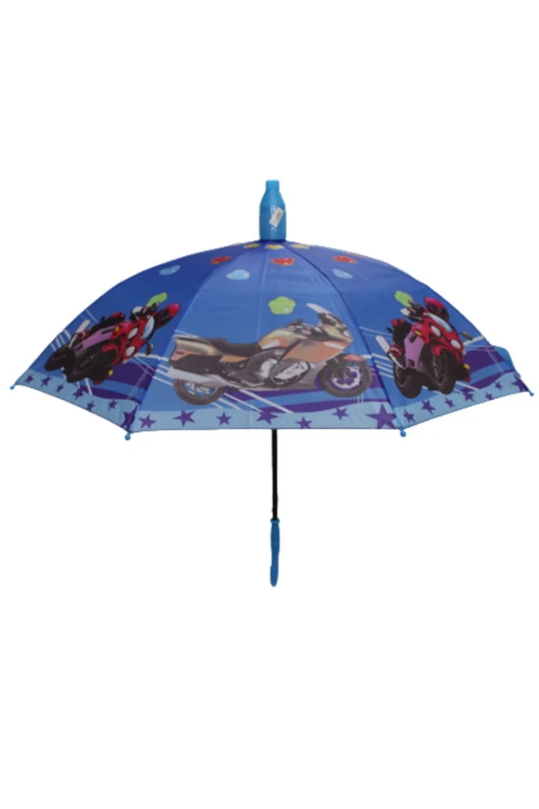 Marlux Bardaklı Korumalı Erkek Çocuk Mavi Baskılı Şemsiye M21MARCE5R001