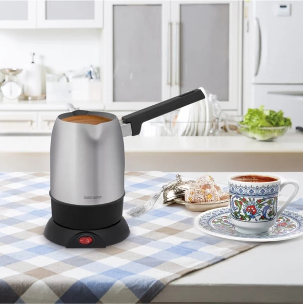 Goldmaster Kahvezade Paslanmaz Çelik Çift Ağızlı 5 Fincan Kapasiteli Elektrikli Cezve BY-5321 - 3