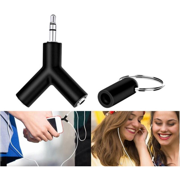 3.5mm Kulaklık Stereo Çoklayıcı Çoğaltıcı Switch Splitter Anahtarlık Adaptör - 3
