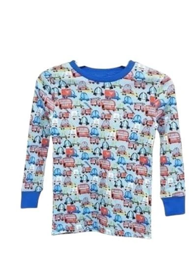 Araba Desenli Çocuk Tişört Pijama Üst